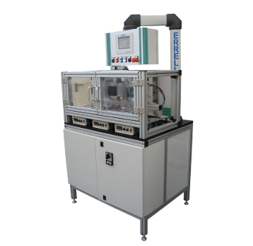 DOSING MOTOR TEST BENCH<br><br>The bench is composed of a cabinet containing the electrical and pneumatic devices used to carry out the test, a test execution area where are place the engines to be tested and an upper part where are present the command devices and the operator panel
